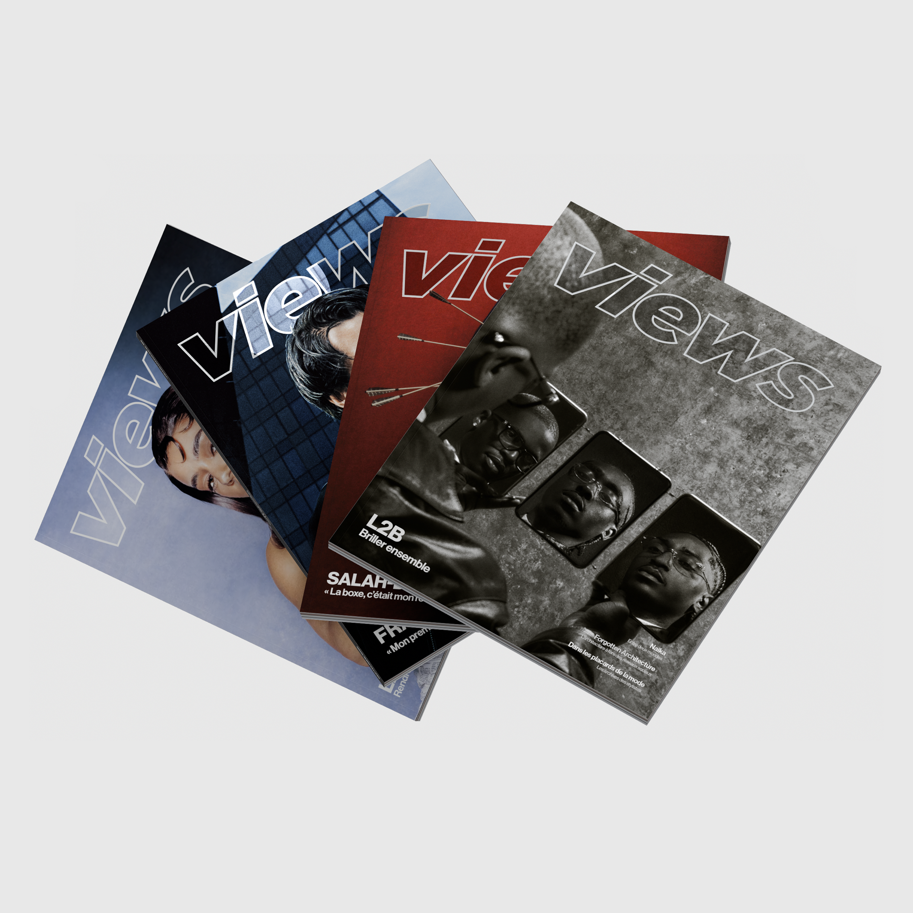Pack Collector Views Magazine — les quatre numéros 002, 003, 004, 005 en éventail