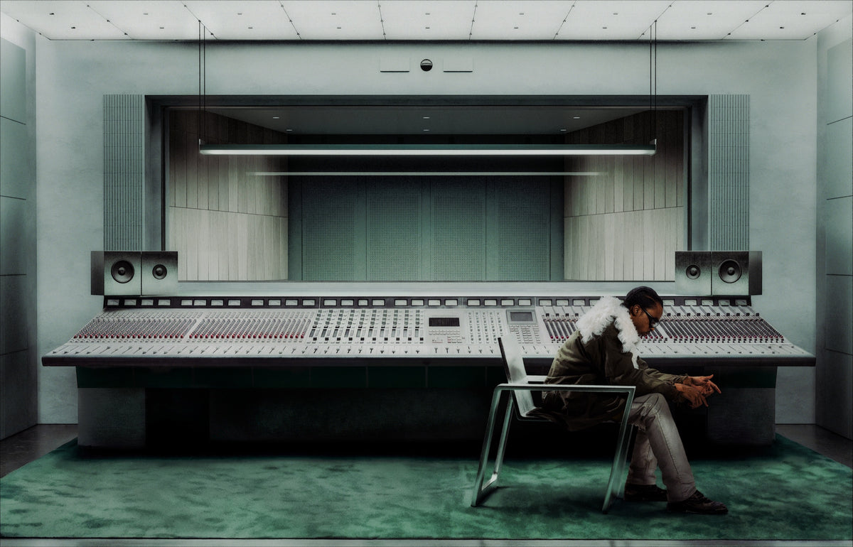 Views 007 — studio, console de mixage (photo relief)